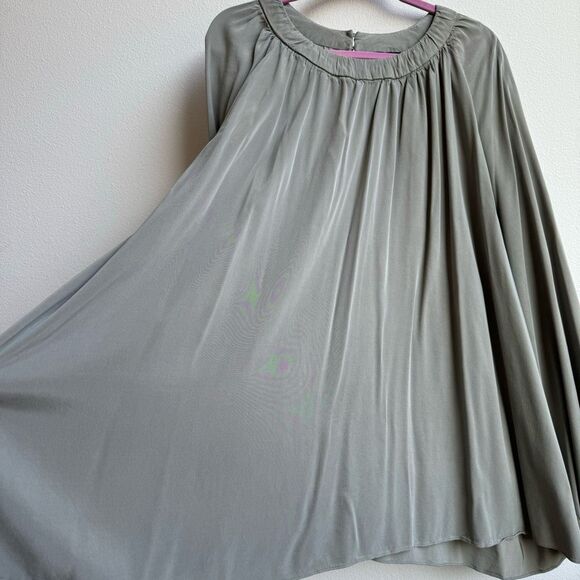 Universal Standard Patricia Long Sleeve Gathered Neck Blouse Sage Green Size 3XL - Picture 3 of 6